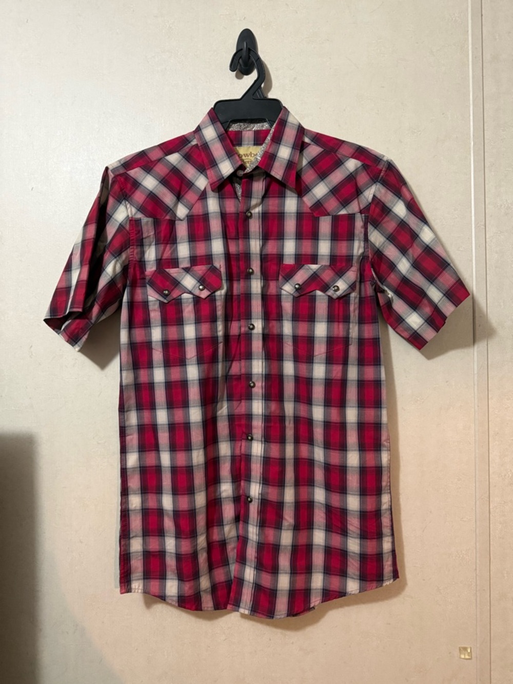 Cowboy Legend Western Pearl Snap Shirt Mens Medium Plaid